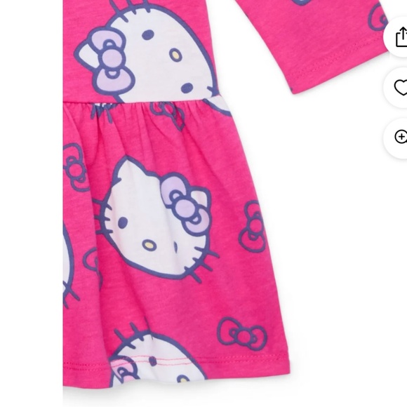 Hello Kitty Toddler Girls Pink Long Sleeve Drop Waist Dress Size 5T NWT - Picture 3 of 8
